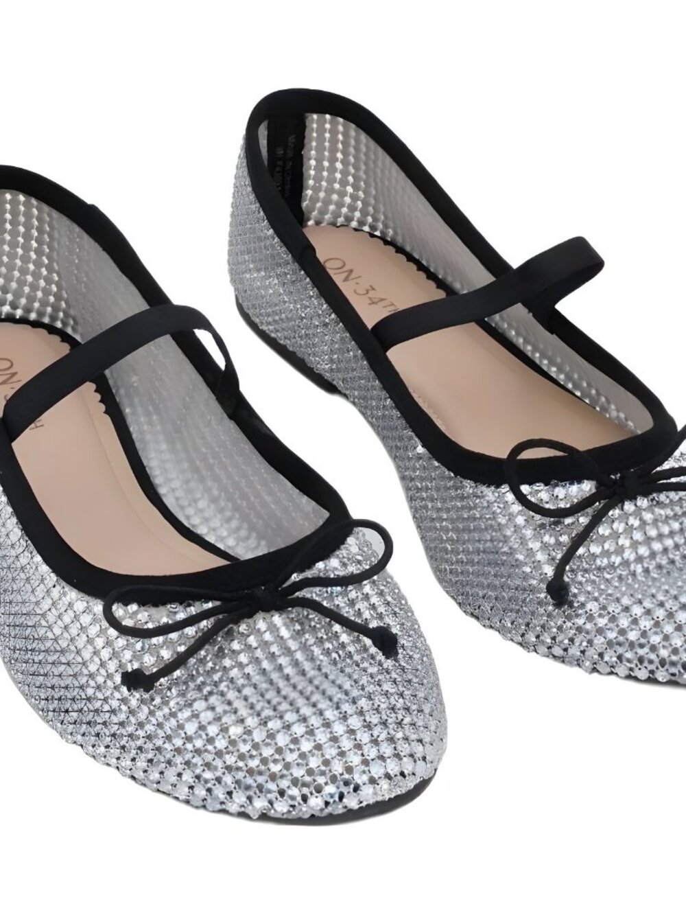 On 34th Women's Farrahh Ballet Flats Bling Chainmail Sparkle Size 9M